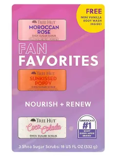 TREE HUT SET DE 3 EXFOLIANTES CORPORALES DE AZÚCAR Y KARITÉ