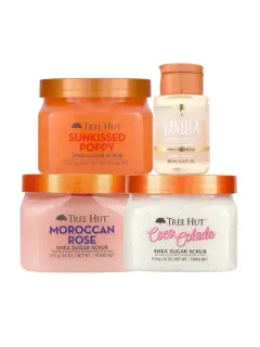 TREE HUT SET DE 3 EXFOLIANTES CORPORALES DE AZÚCAR Y KARITÉ