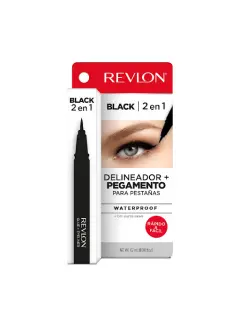 REVLON LÁPIZ DELINEADOR DE OJOS 2 EN 1 DELINEADOR + PEGAMENTO COLOR NEGRO 0.7ML