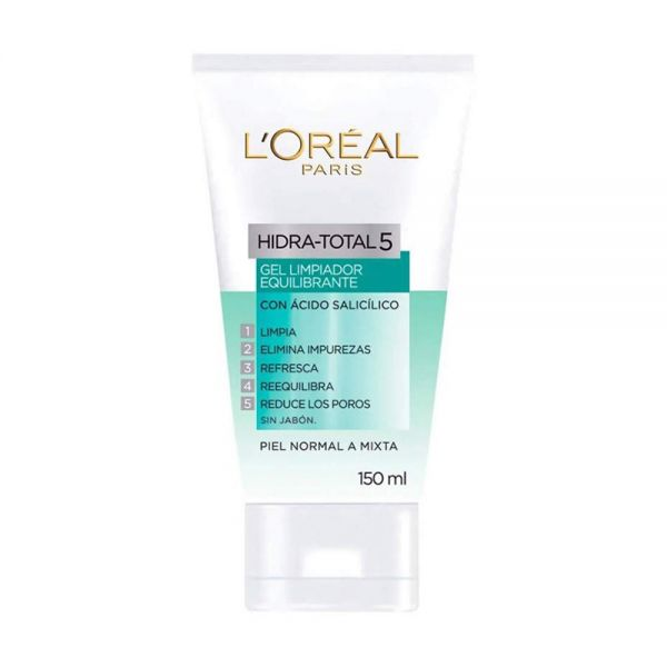 LOREAL HIDRATOTAL 5 GEL LIMPIADOR CON ACIDO SALIACILICO 150ML