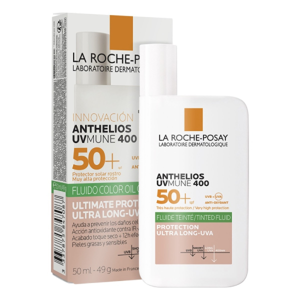 LA ROCHE POSAY ANTHELIOS UV MUNE 400 OIL CONTROL FLUIDO CON COLOR FPS50+ PARA PIEL MIXTA A GRASA 50ML