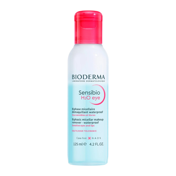 BIODERMA SENSIBIO H2O EYE, DESMAQUILLANTE MICELAR BIFÁSICO 125ML